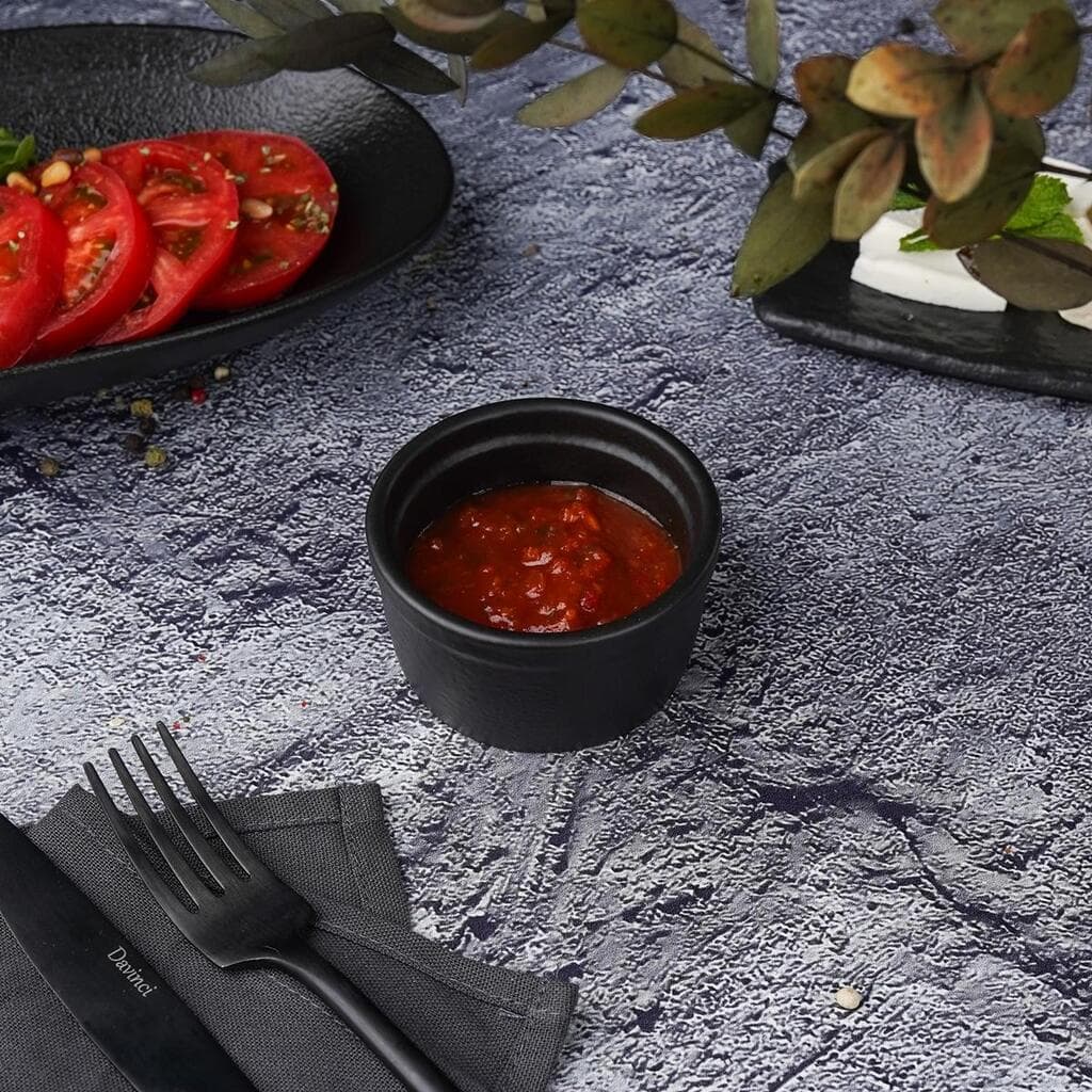 Соусник 110 мл d 7,7 см h4,1 см круглый фарфор Smooth Black Raw Stellar P.L. Proff Cuisine [12]