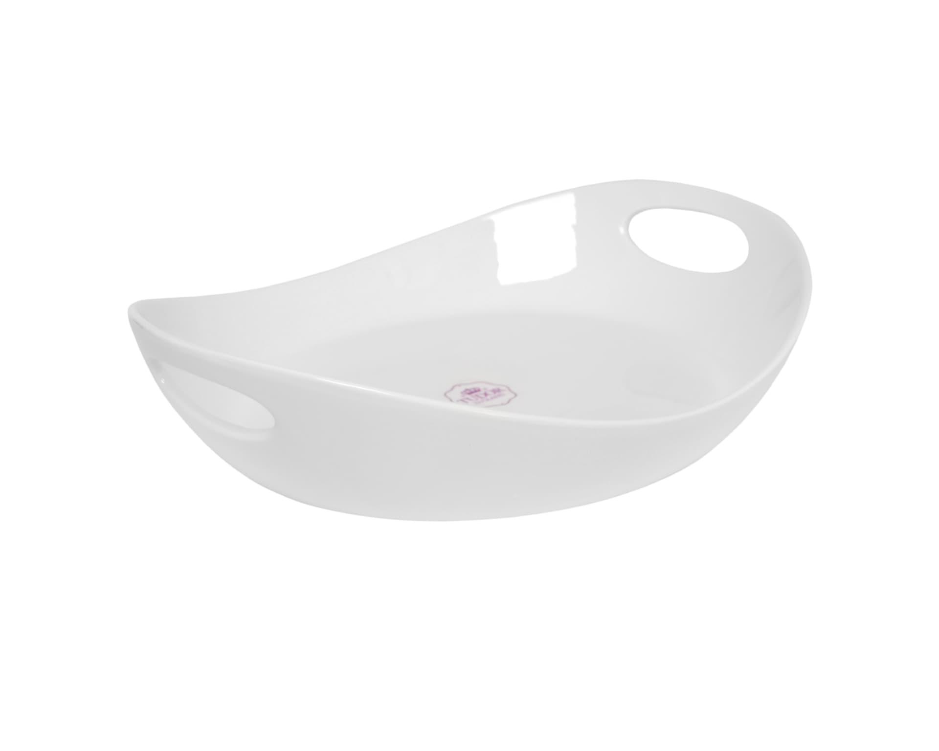 Блюдо глубокое с ручками, Tudor, Royal White, 26 см