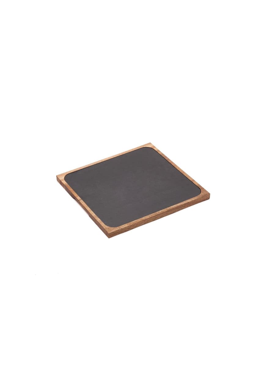 Комплект, Comas, Доска для подачи из акации 32x32x1.5 см + блюдо из сланца 30x30x1.5 см
