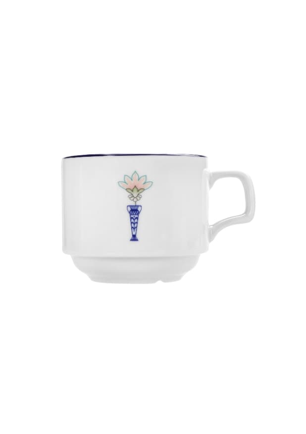 Чашка чайная, кант синий DS19, Porland, Vaso Piccolo, 200 мл
