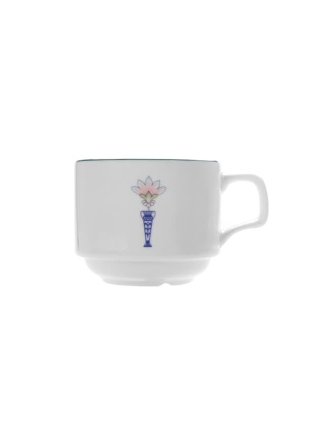 Чашка чайная, кант зеленый DS19, Porland, Vaso Piccolo, 200 мл