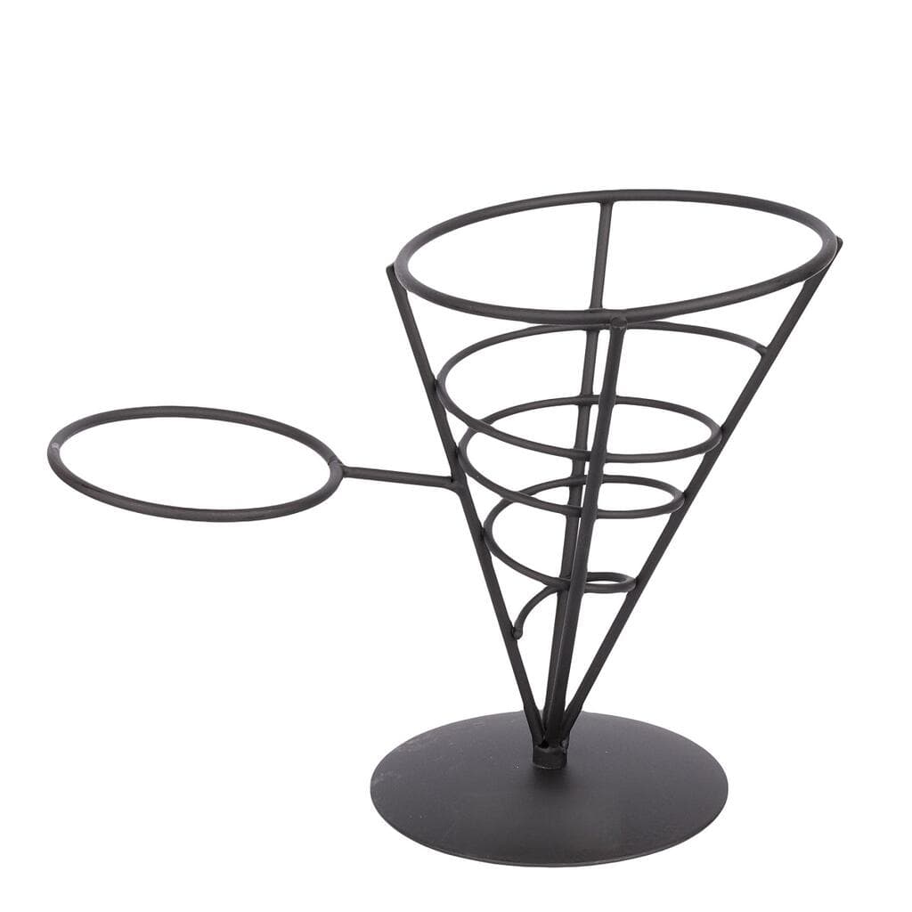 Корзинка для подачи P.L. Proff Cuisine 12*16,4 см Конус с подставкой для соусника