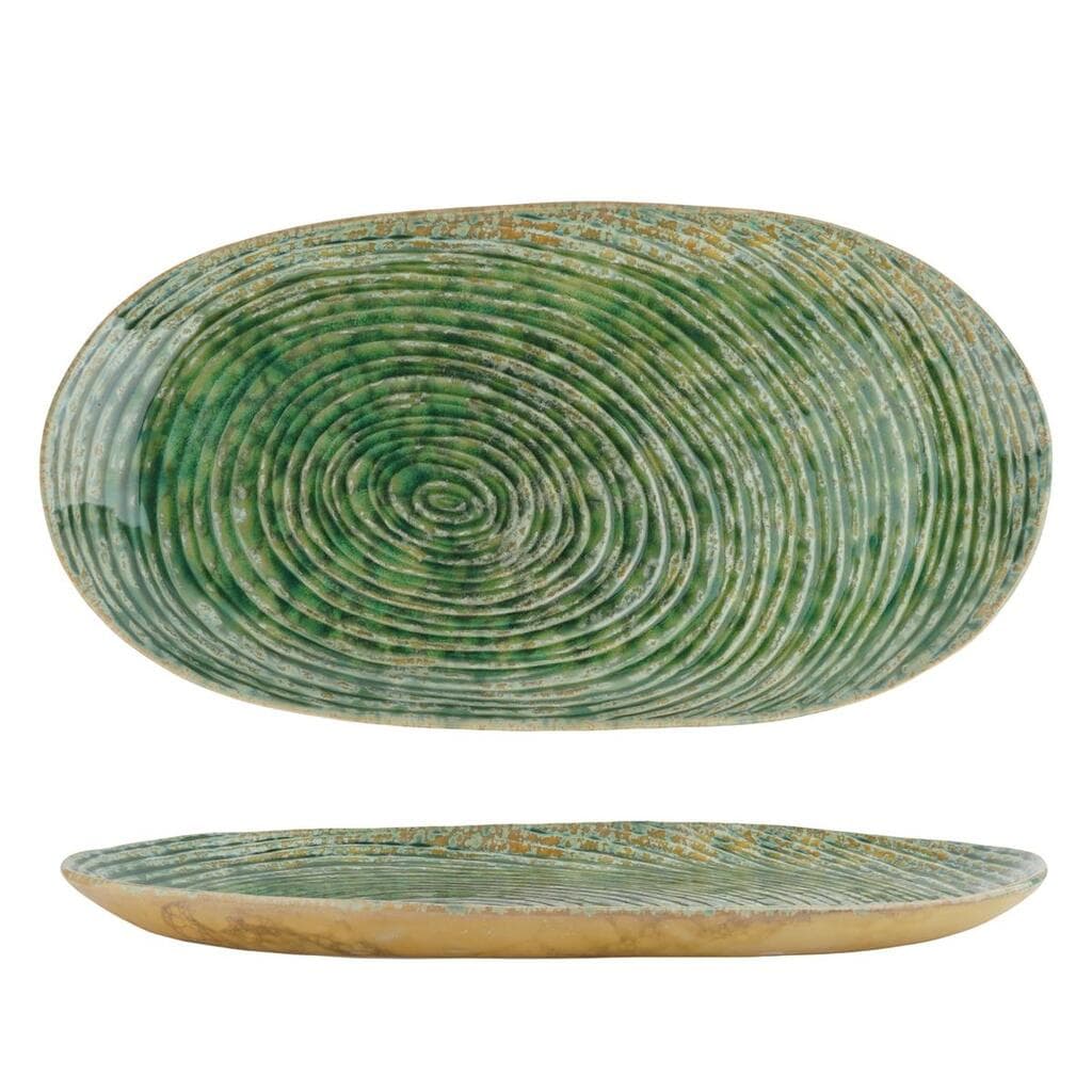 Блюдо овальное P.L. Proff Cuisine Green Frutti di Mare 33x17 см h2 см