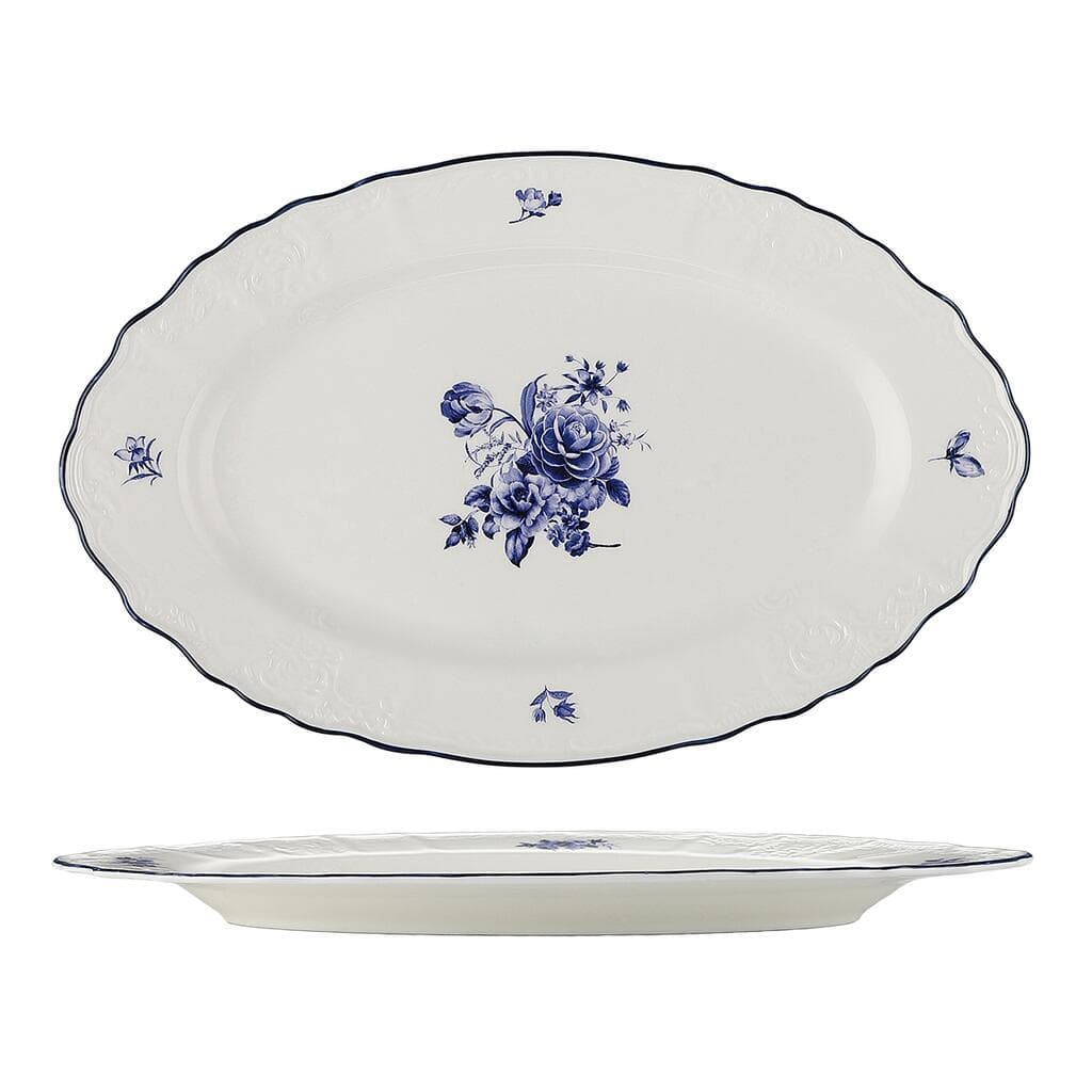 Блюдо овальное P.L. Proff Cuisine Blue Flower 30,6*19,4*2,3 см