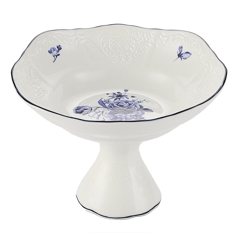 Блюдо круглое на ножке P.L. Proff Cuisine Blue Flower d 15,5 см h11 см