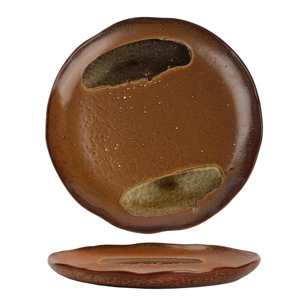 Тарелка P.L. Proff Cuisine Dark Brown Crumbs Stone Frutti di Mare 22,5 см h2,1 см