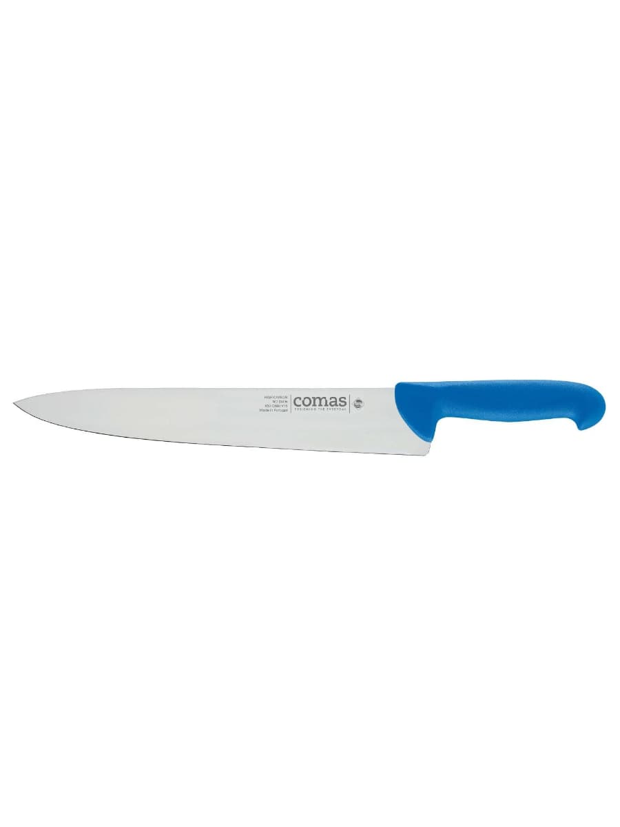 Нож поварской, COMAS, Carbon, 25 см, нерж. сталь / полипропилен, цвет ручки синий, L37.5 см