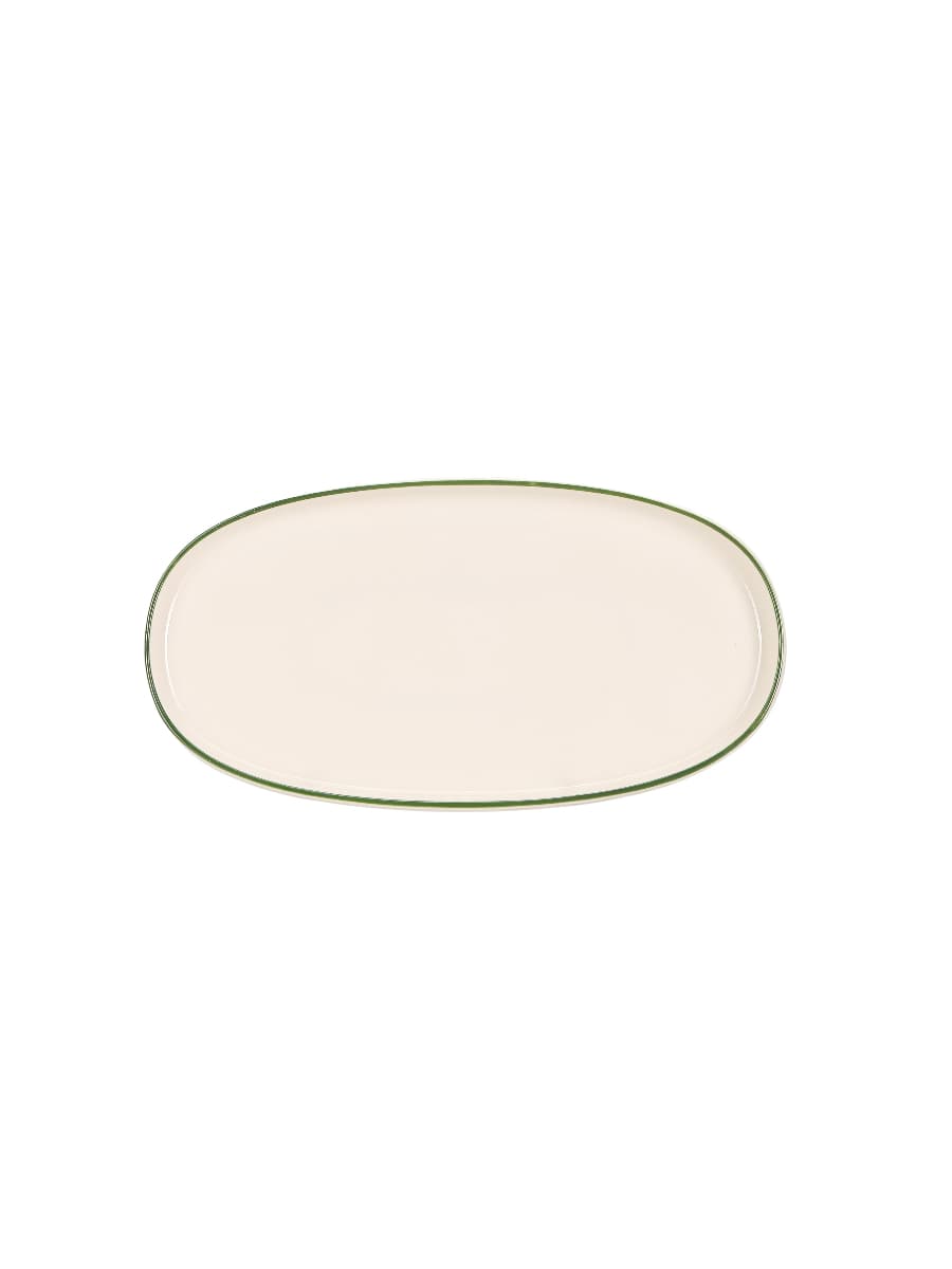 Блюдо овальное с кантом, Pioli, Colour Green, 21 см