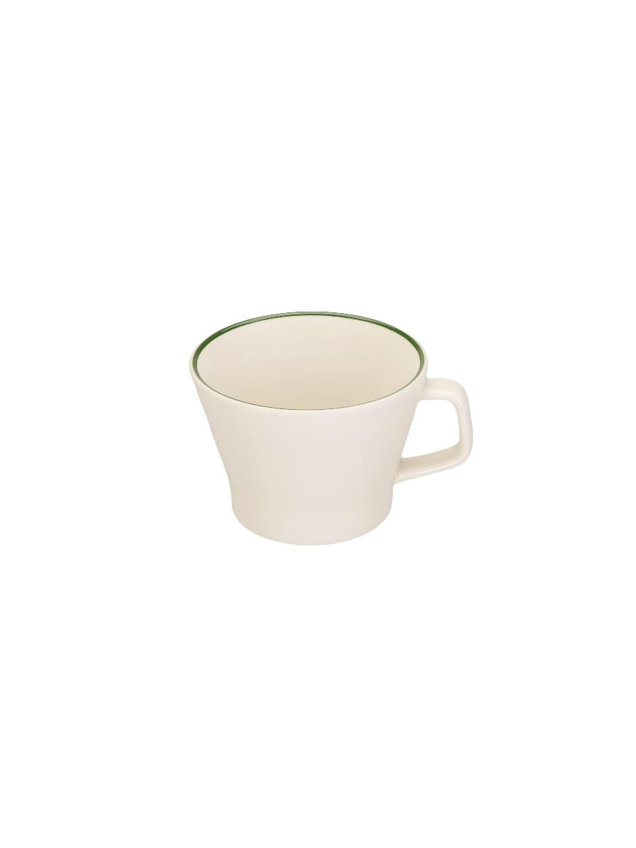 Чашка чайная с кантом, Pioli, Colour Green, 255 мл (блюдце 13AP15 PL)