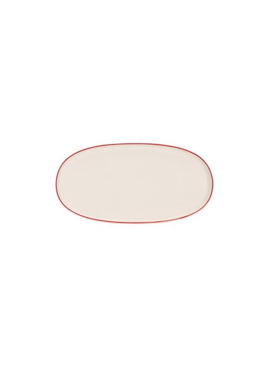 Блюдо овальное с кантом, Pioli, Colour Red, 34 см