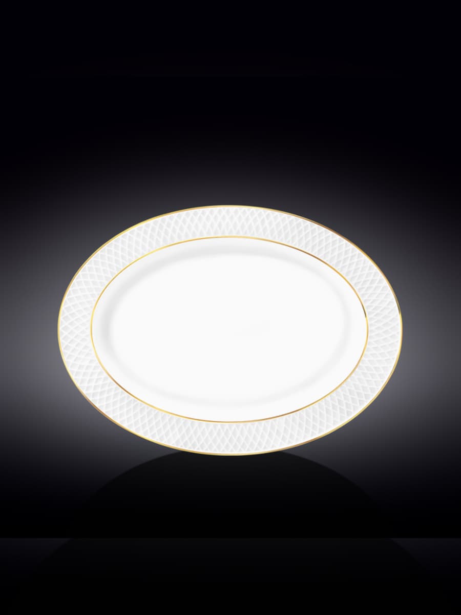 Блюдо овальное с золотом, Wilmax, Diamond, 35х25 см