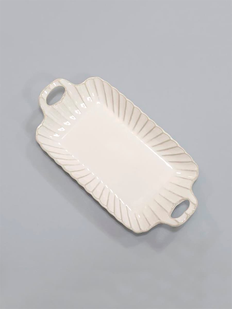 Тарелка прямоугольная с ручками, Carta, Fiore, 25 см