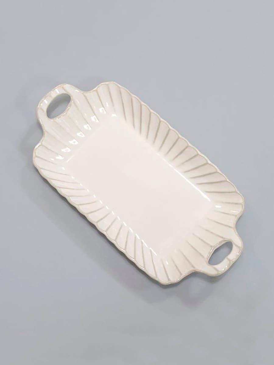 Тарелка прямоугольная с ручками, Carta, Fiore, 30 см