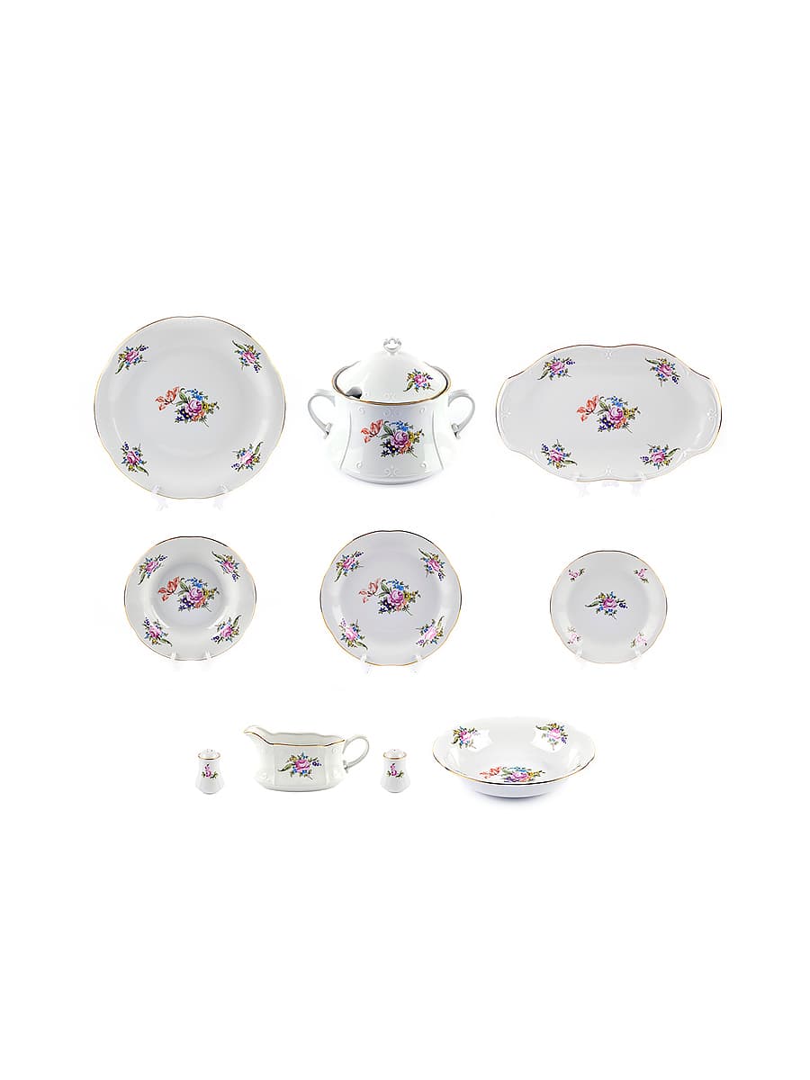 Сервиз столовый, 24 предмета, Crystalex, Kamelia, Meissen Bouquet