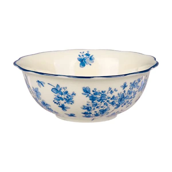 Салатник, KUNSTWERK, Fiori, фарфор, слоновая кость, синий, d=15 см, 350 мл