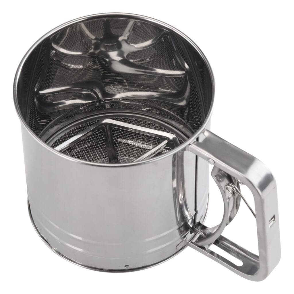 Сито кружка, с механизмом, мелкая сетка, P.L. Proff Cuisine, d 12.2 см, h 12.4 см