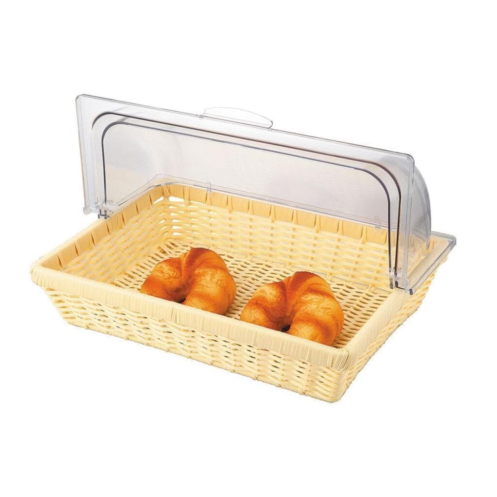 Корзина для хлеба и выкладки с откидной Roll-top крышкой ротанг, SUNNEX, h 8.5 см, b 28 см, l 41 см