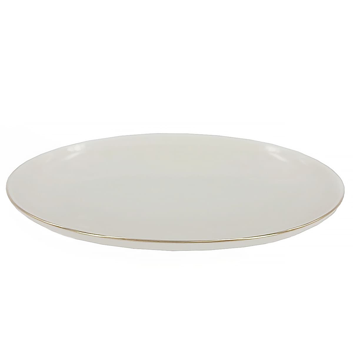 Тарелка обеденная, белая с отводкой натуральным золотом, фарфор, TULU Porselen, ELEGANT GOLD, d=27 см