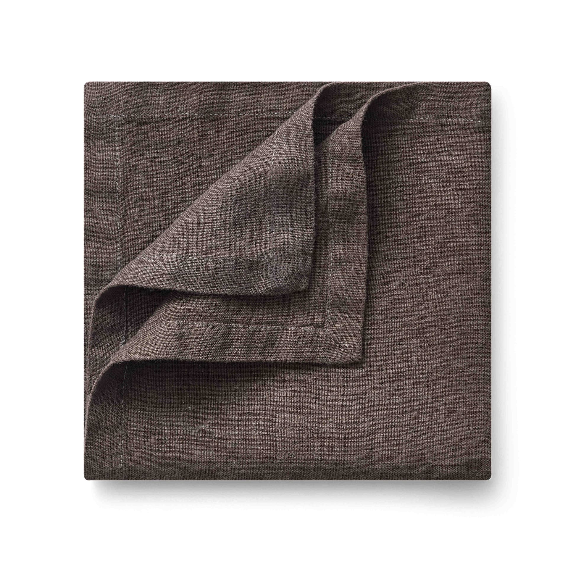 Салфетка из крэшированного льна (умягченный) темно-коричневый, Crystals Textile, 43 x 43 см