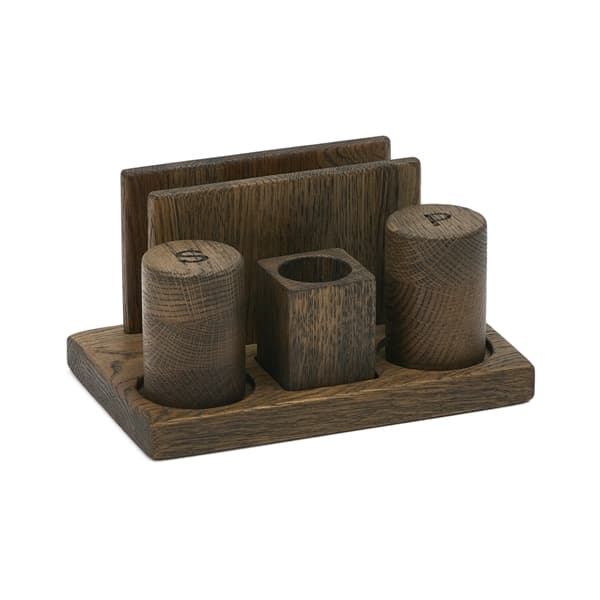 Набор для специй и салфеток Crystals Wood дуб, орех 195х120 мм