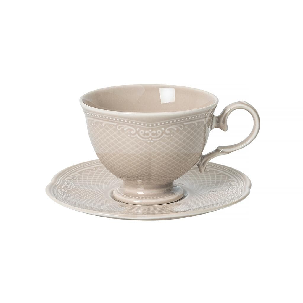 Чайная пара Noble Peach Tea Aristocrat 285 мл белая d 10,2 см h7,8 см