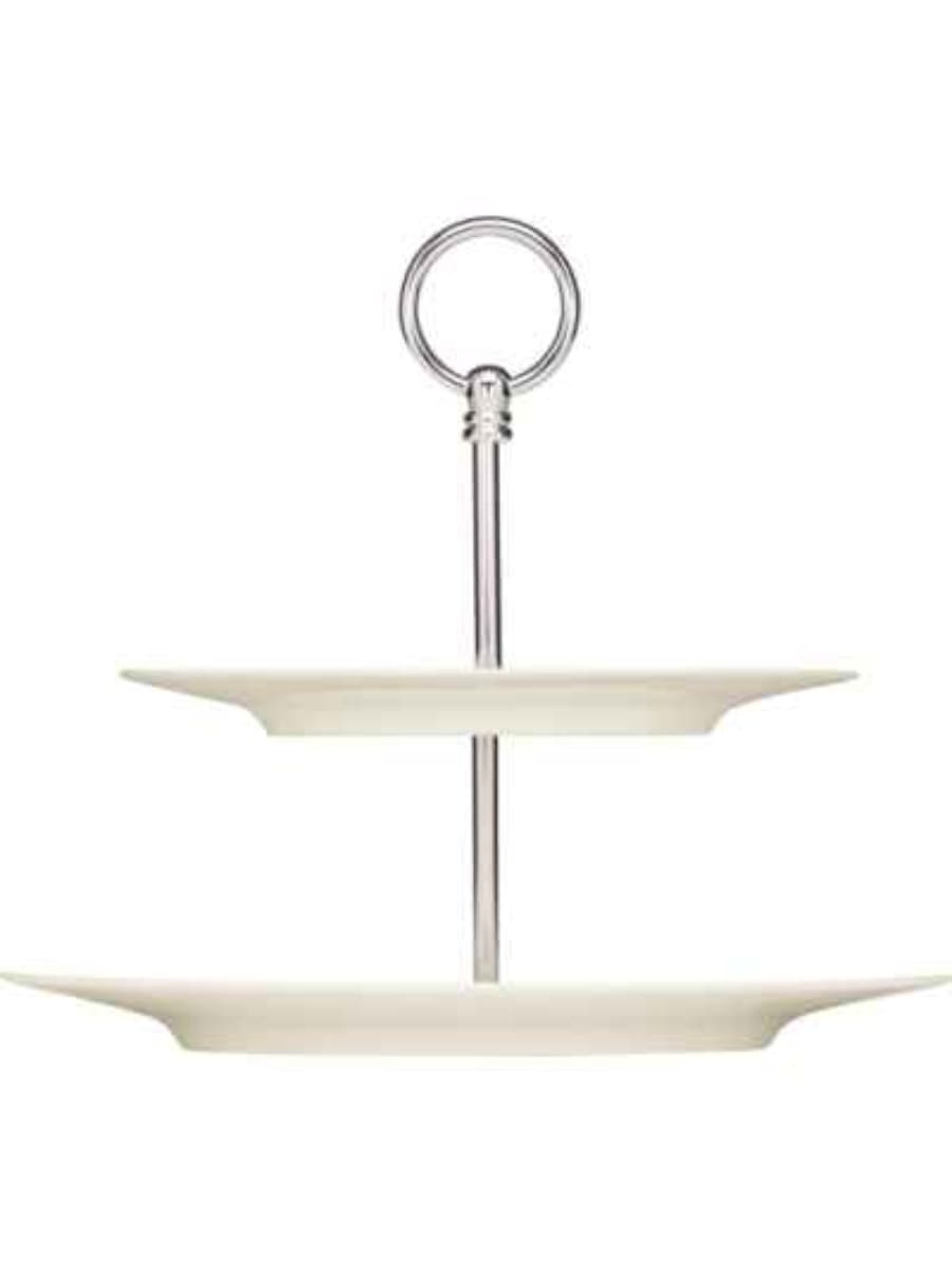 Этажерка с тарелкой 2 яруса, Bauscher, Purity, 28.7х25.5 см