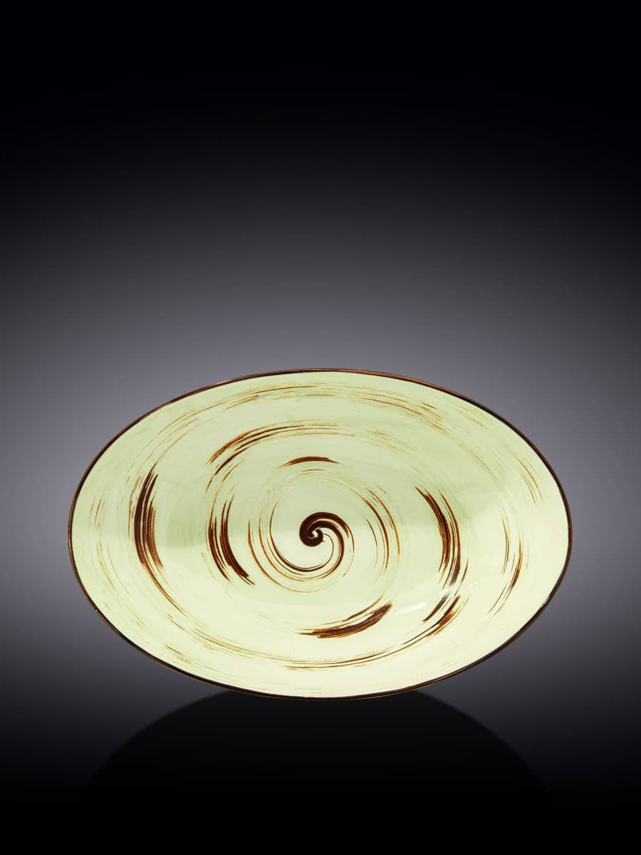 Салатник овальный, Wilmax, Spiral, 25х16,5х6см, Фисташковый
