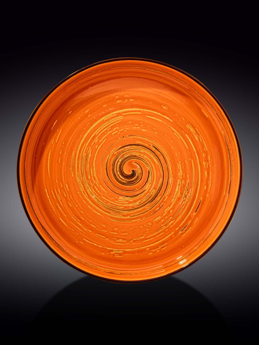 Тарелка круглая, Wilmax, Spiral, 28 см, Оранжевый