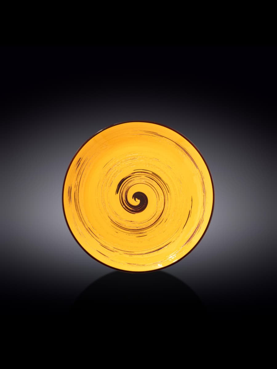 Тарелка круглая, Wilmax, Spiral, 23 см, Желтый