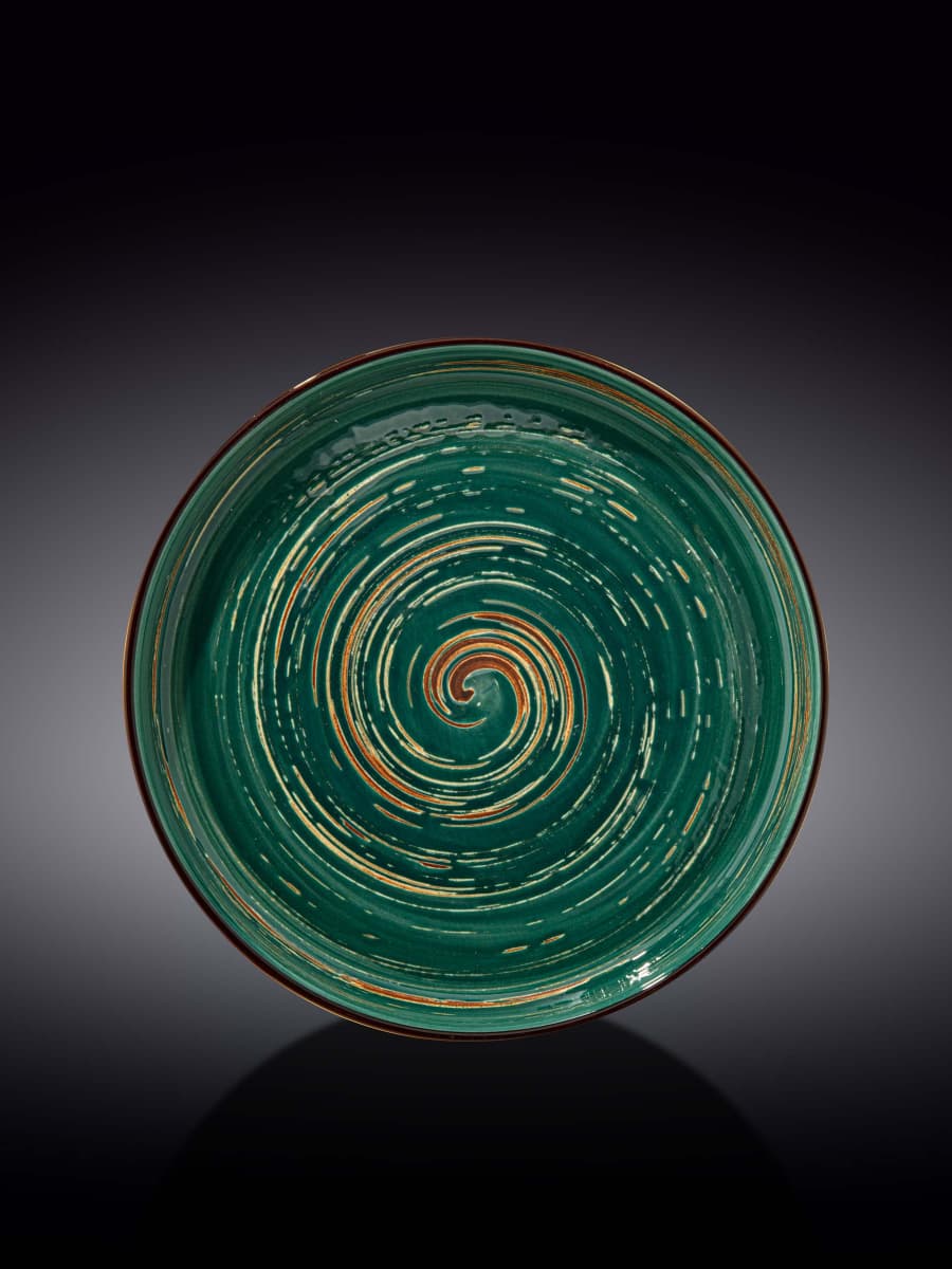 Тарелка круглая, Wilmax, Spiral, 28 см, Зеленый