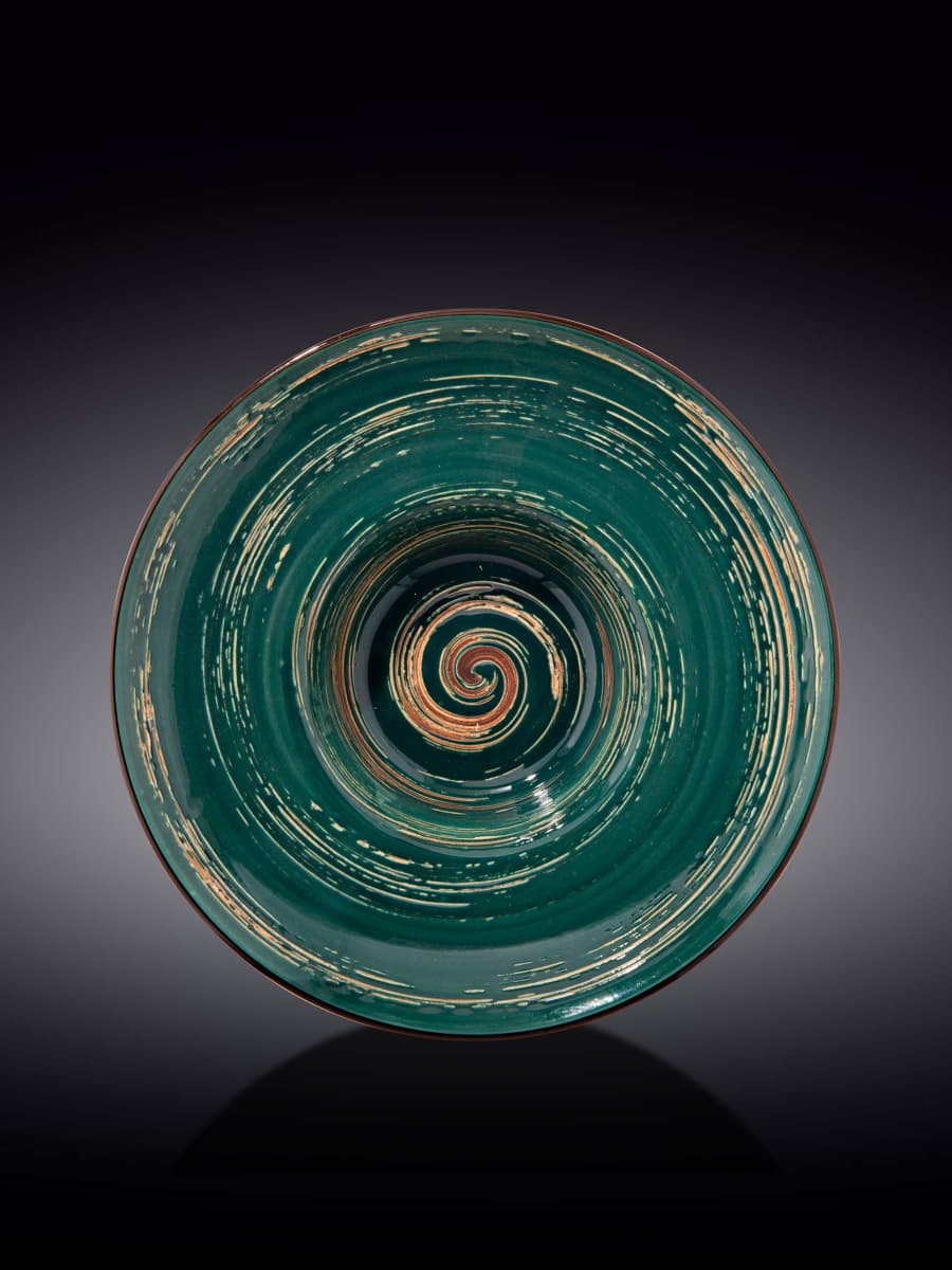 Тарелка глубокая, Wilmax, Spiral, 24 см, 200 мл, Зеленый