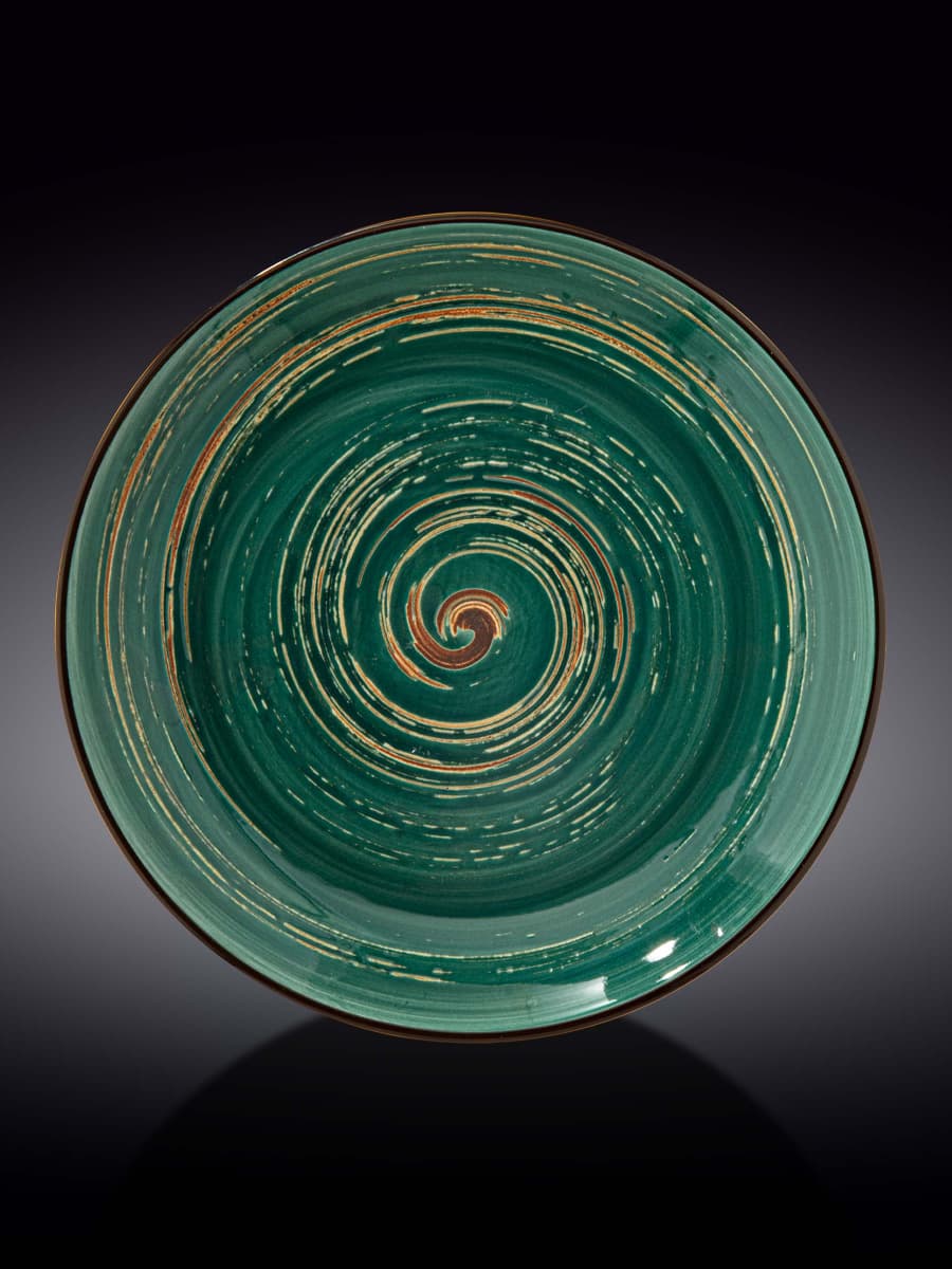 Тарелка глубокая, Wilmax, Spiral, 28.5 см, 500 мл, Зеленый