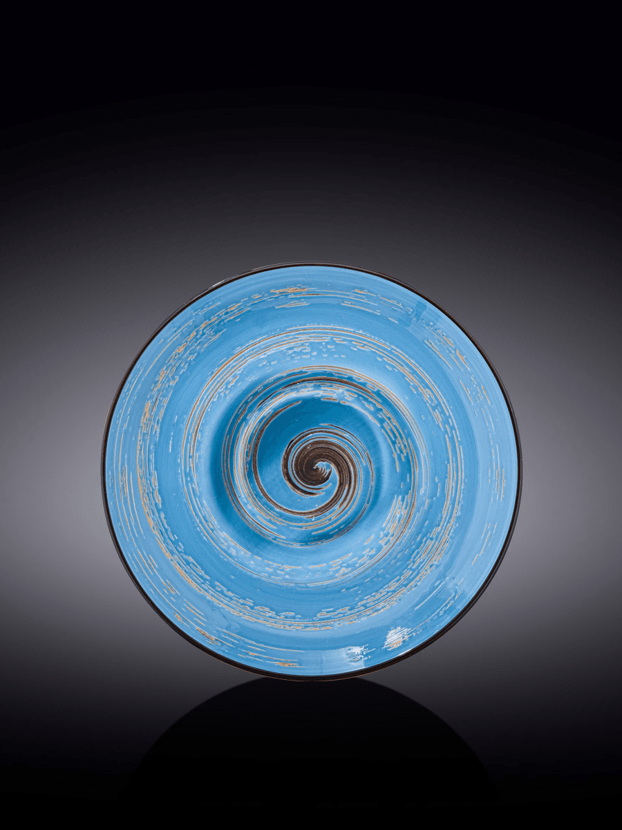 Тарелка глубокая, Wilmax, Spiral, 25.5 см, 1500 мл, Голубой