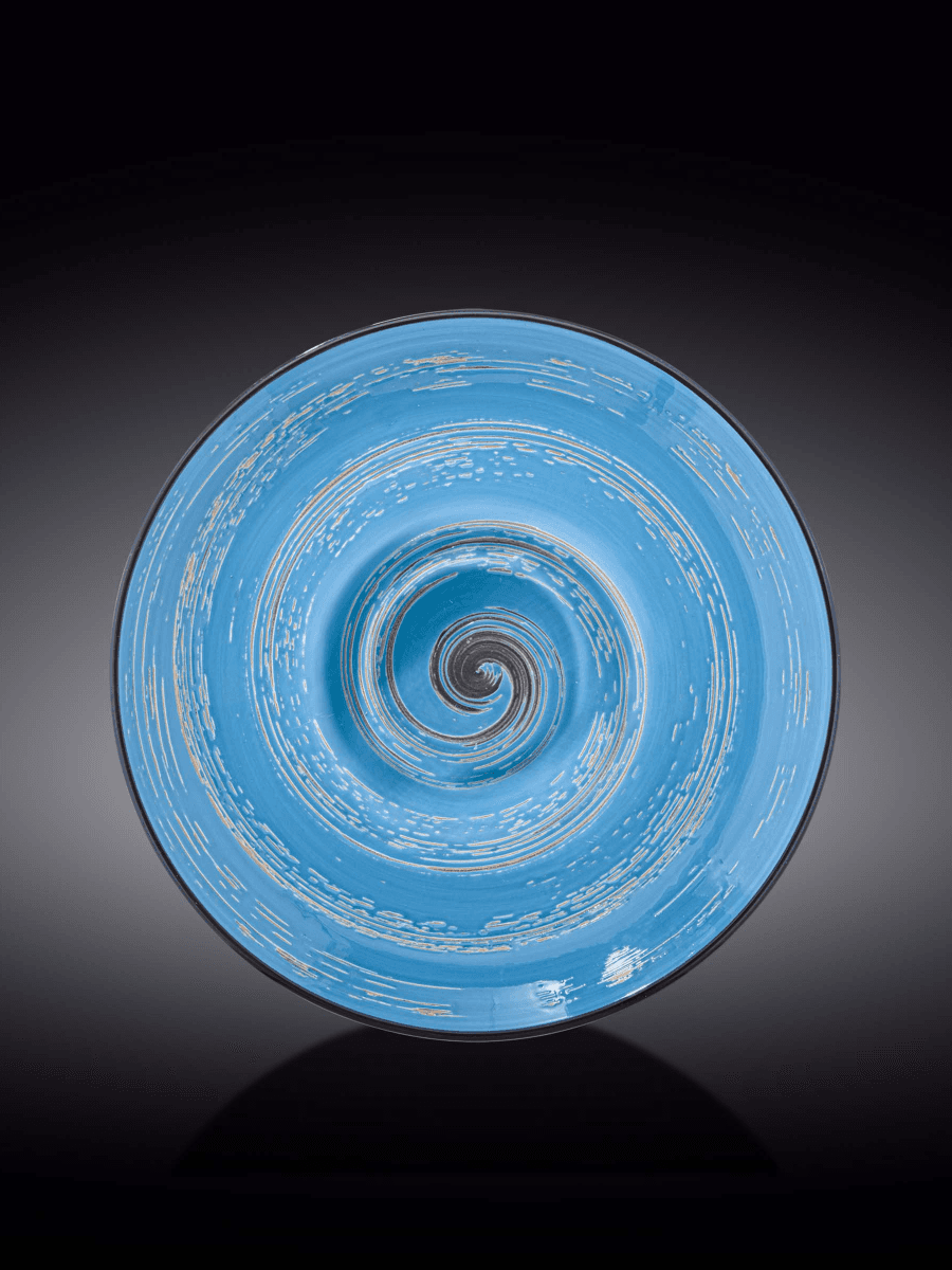 Тарелка глубокая, Wilmax, Spiral, 24 см, 200 мл, Голубой