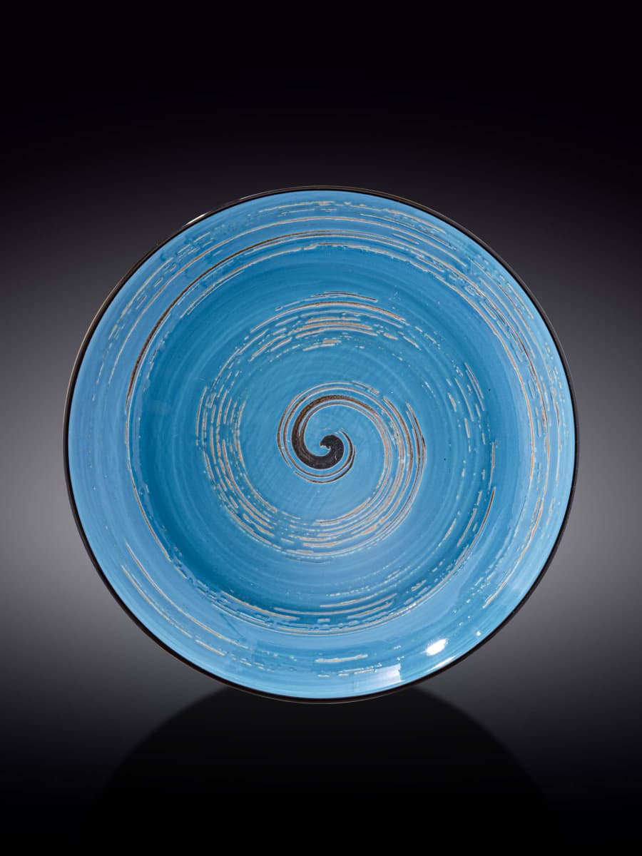 Тарелка глубокая, Wilmax, Spiral, 28.5 см, 500 мл, Голубой