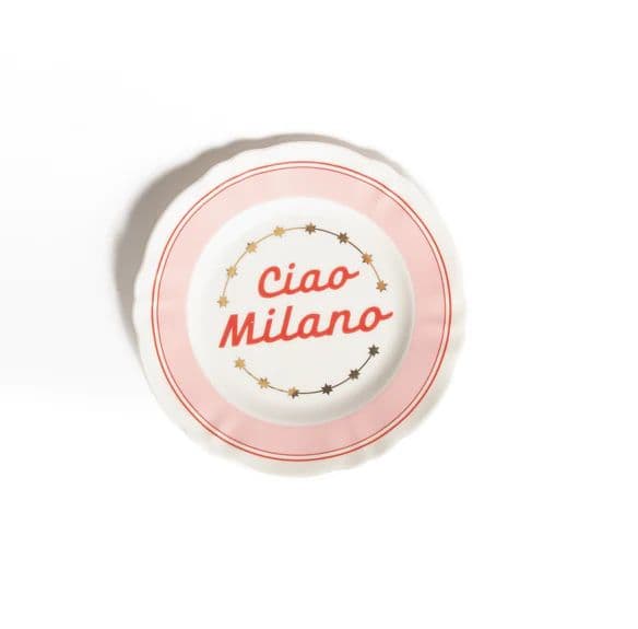 Тарелка d 16,5 см с надписью "Ciao Milano ", декор разноцветный, La Tavola Scomposta