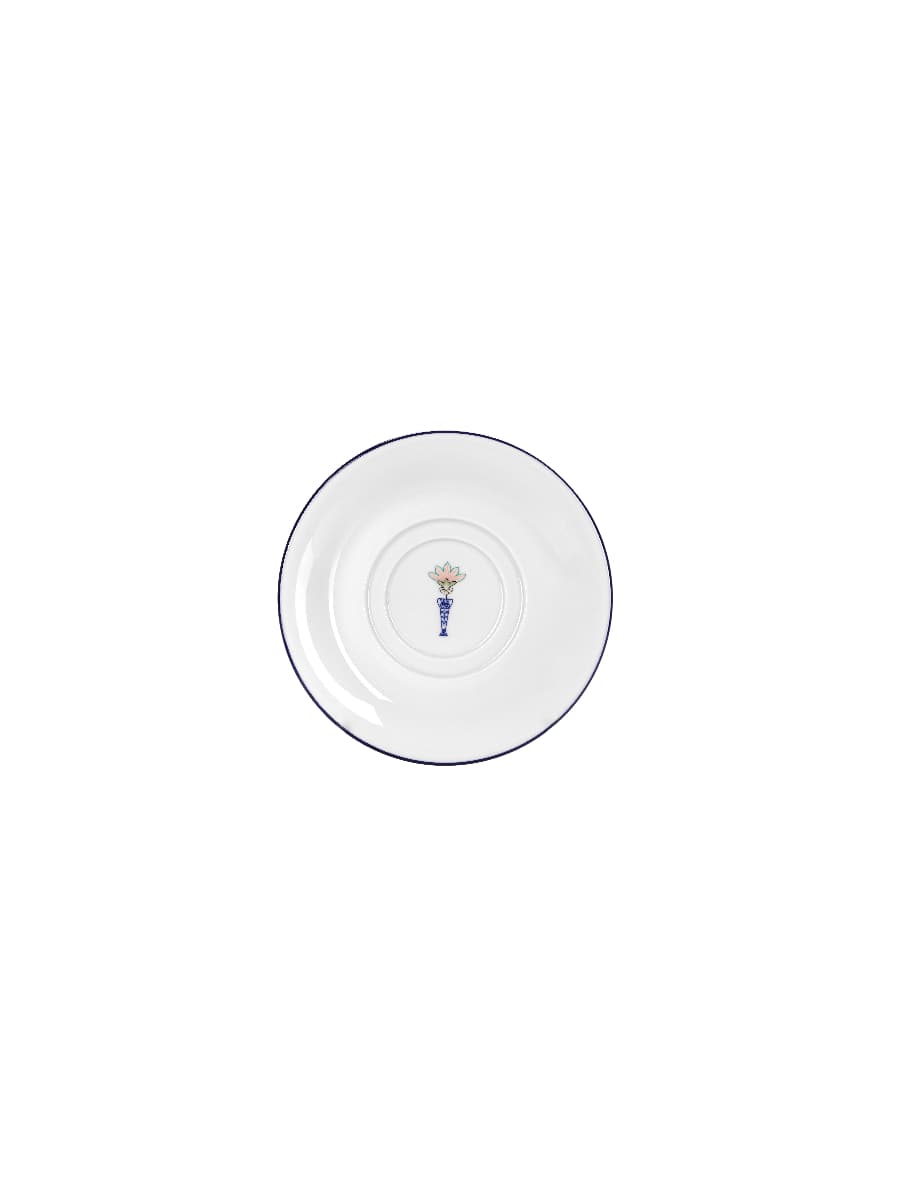 Блюдце для чайной чашки, кант синий DS19, Porland, Vaso Piccolo, 15 см