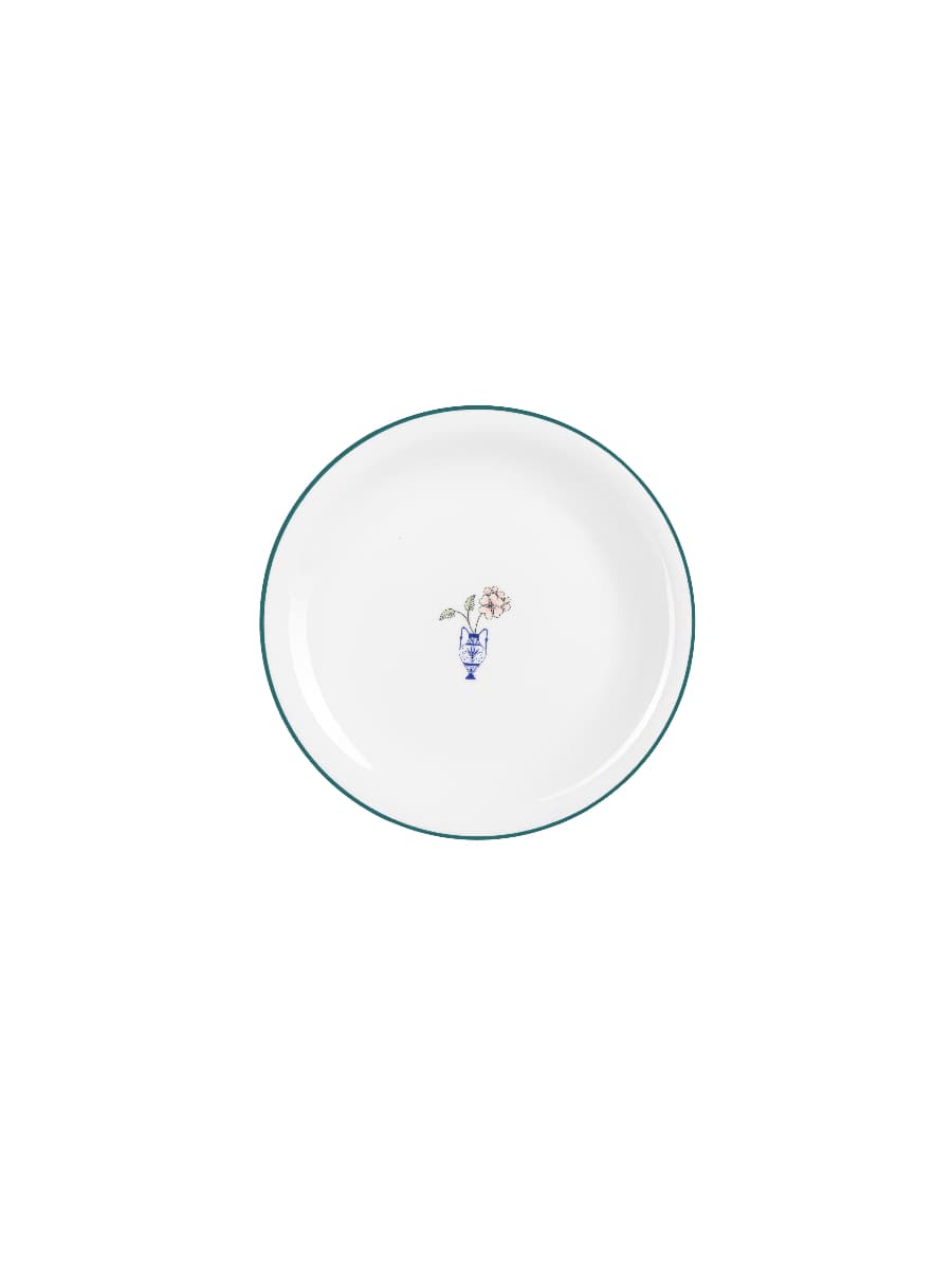 Тарелка мелкая, кант зеленый DS15, Porland, Vaso Piccolo, 22 см