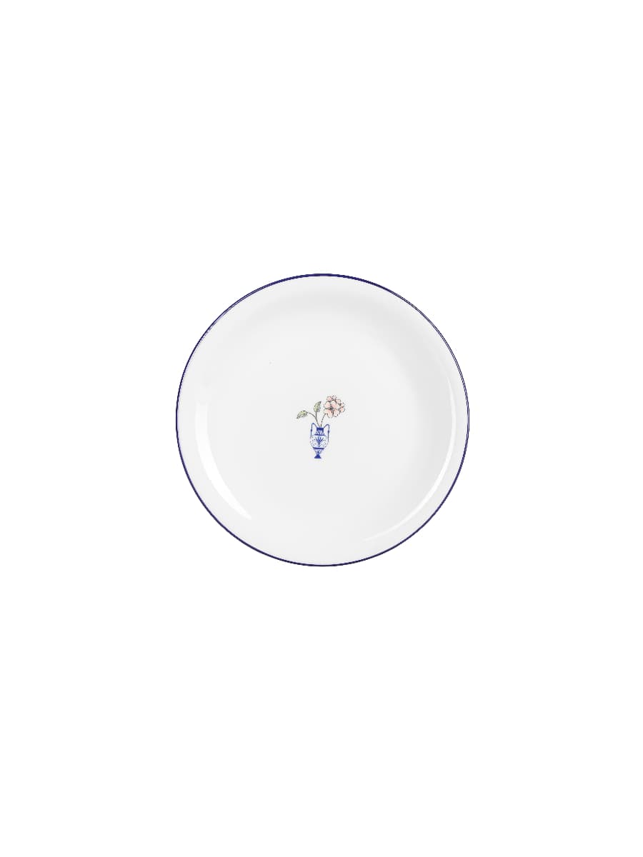 Тарелка мелкая, кант синий DS15, Porland, Vaso Piccolo, 22 см