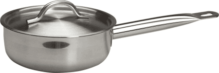 Сотейник 1,3 л. нерж. d=15,5 см. h=8,5 см. с крышк. тройное дно (индукция) MGsteel /1/