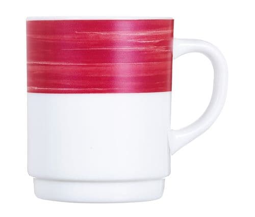 Кружка, ARC International, Brush Cherry, вишневый край, штабелир., 250 мл, d 70 мм, h 88 мм