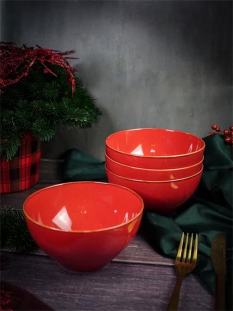 Набор мисок Porland Seasons 14 см 500 мл (4 предмета) красный