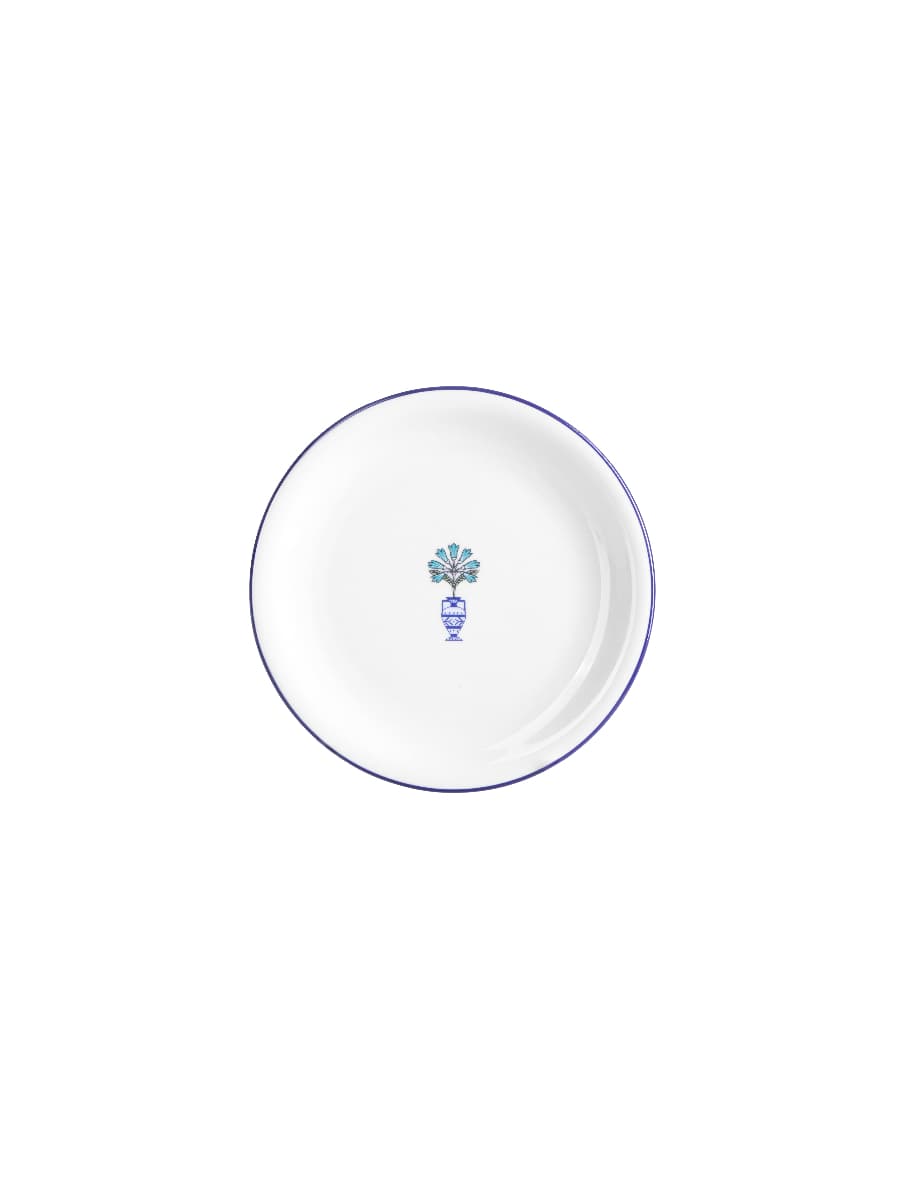 Тарелка мелкая, кант синий DS13, Porland, Vaso Piccolo, 18 см