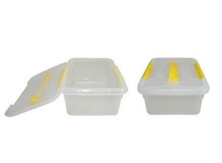 Контейнер для продуктов прямоуг. 6,0 л. 30*23*12 см. с ручкой, с желтым зажимом MGprof /1/12/