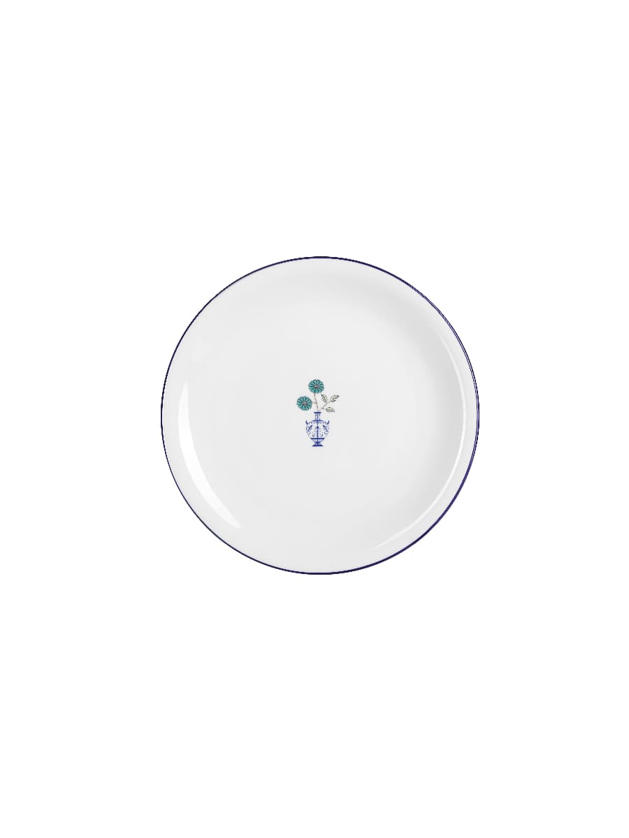Тарелка мелкая, кант синий DS17, Porland, Vaso Piccolo, 28 см