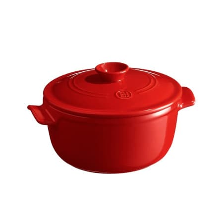 Кастрюля 2,5 л. d=22,0 см. h=15,5 см. с крышкой красная керам Emile Henry /1/