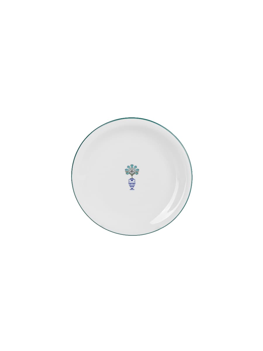 Тарелка мелкая, кант зеленый DS13, Porland, Vaso Piccolo, 18 см