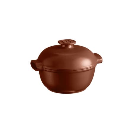 Кастрюля 2,0 л. d=22,5 см. h=18 см. с крышкой (индукция) коричневая керам Emile Henry /1/