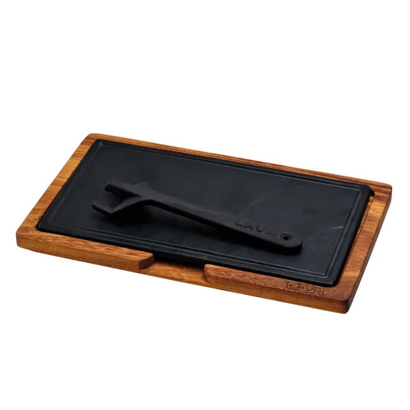 Блюдо для горячего Прямоугольное 16x30см с доской для подачи Lava, Цвет на выбор [12]