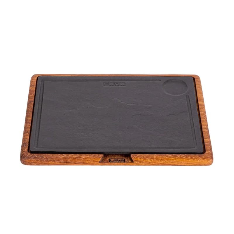 Блюдо для горячего Квадратное 25x25см с доской для подачи Lava, Цвет на выбор [12]
